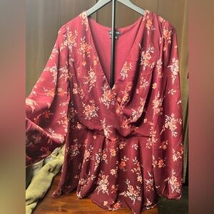 NWOT City Chic Floral Peplum Blouse Size 18